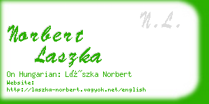 norbert laszka business card